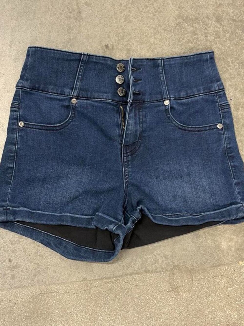 Guess Women's Blue Dark Wash Corset Waist Denim Shorts – Size 26
